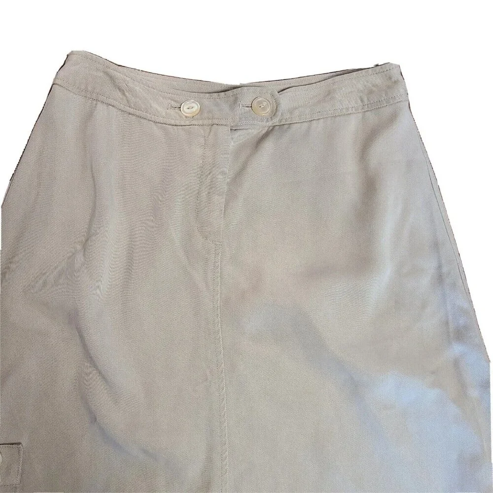 J Jill Skirt Womens Size 8P 8‎ Petite Solid All Tan Micro Corduroy Long Modesty